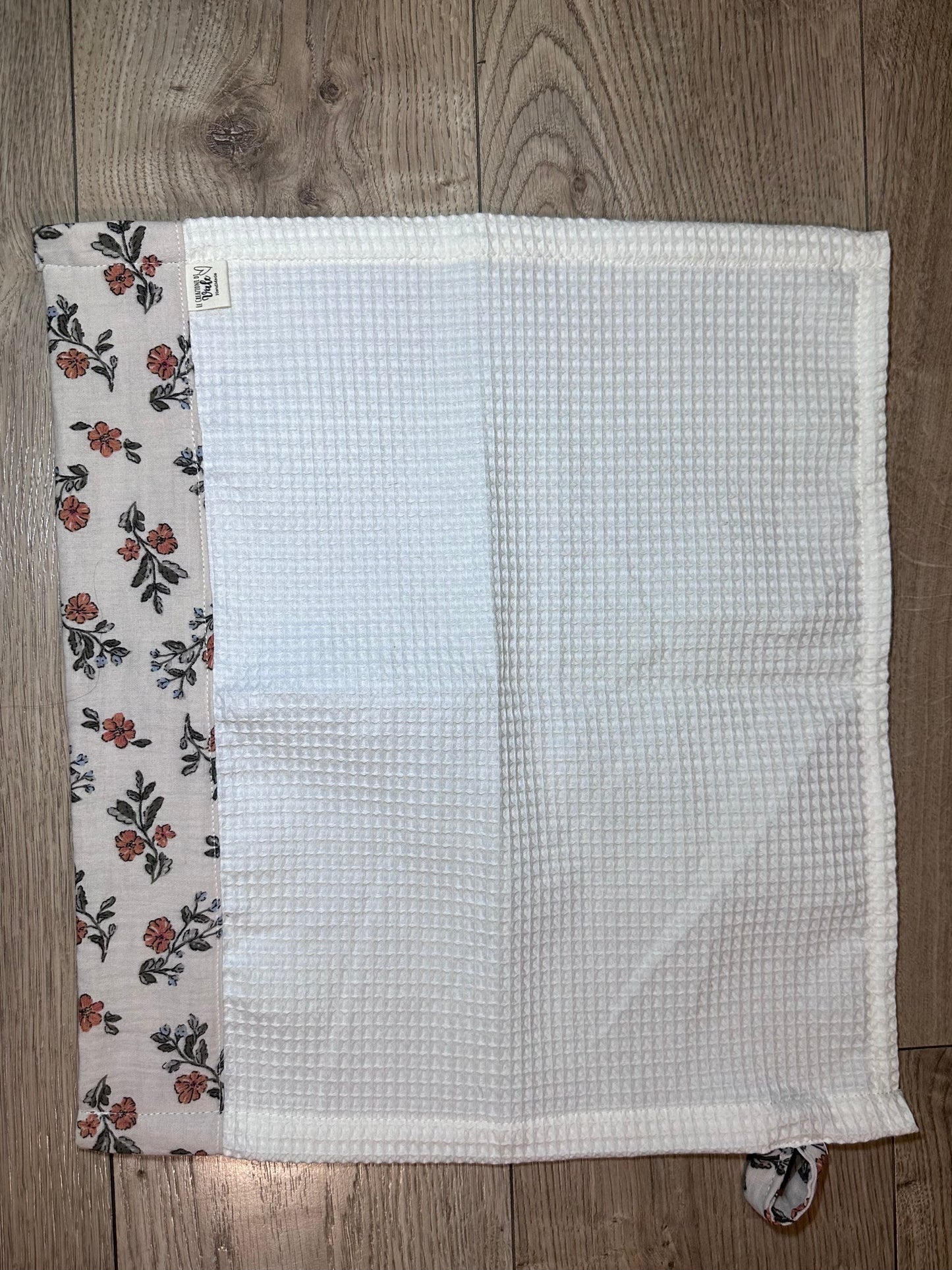 Asciugamani con inserto in mussola di cotone waffle beige