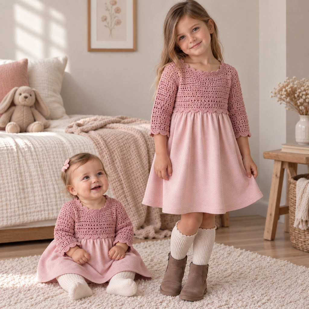 Abito Rosa Crochet