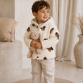 Giacca con cappuccio in teddy – fantasia cagnolino 🐶