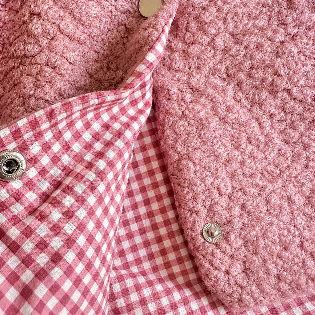 Giacca con cappuccio bouclé – Rosa antico