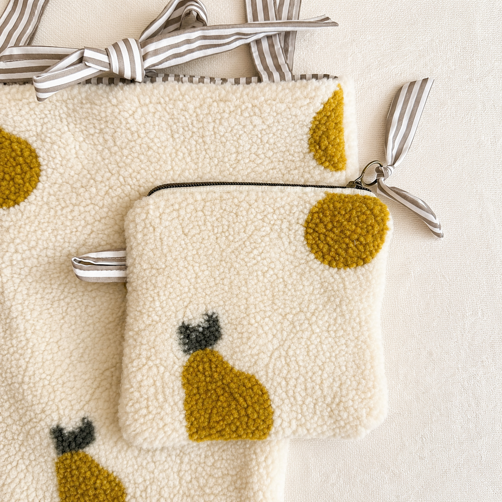 Shopper artigianale con pochette – Fantasia pere 🍐