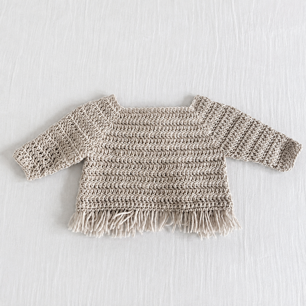 Cardigan in Lana all’Uncinetto con Frange