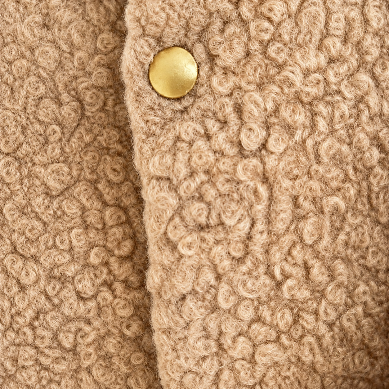 Giacca con cappuccio bouclé – Beige Nocciola