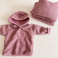 Giacca con cappuccio bouclé – Rosa antico