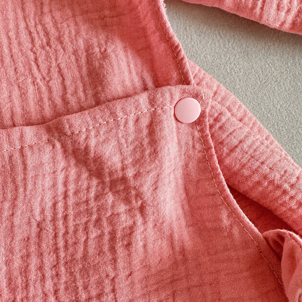 Vestitino Rosa in Mussola di Cotone con Colletto