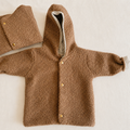 Giacca con cappuccio bouclé – Beige Nocciola