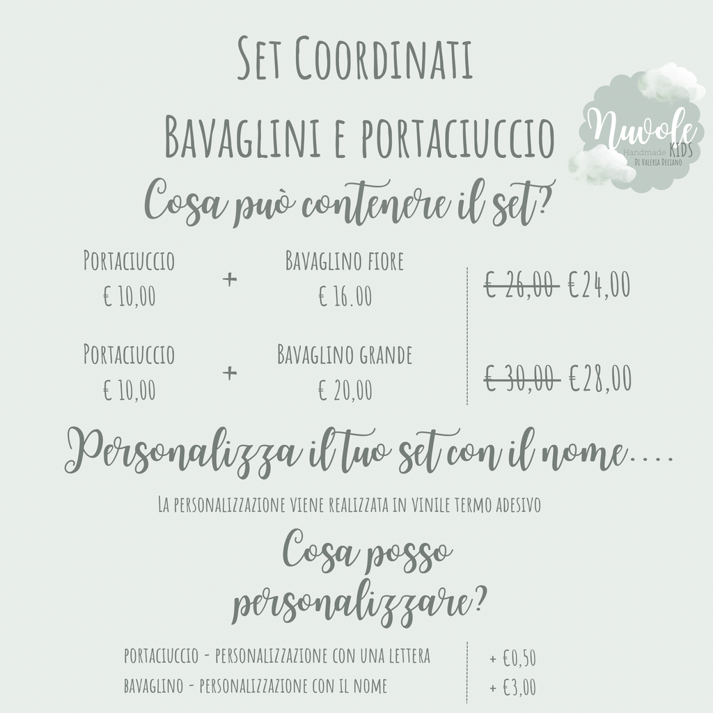 Set Coordinato Bavaglino e Portaciuccio