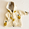 Giacca con cappuccio in teddy – fantasia pere 🍐