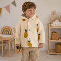 Giacca con cappuccio in teddy – fantasia pere 🍐