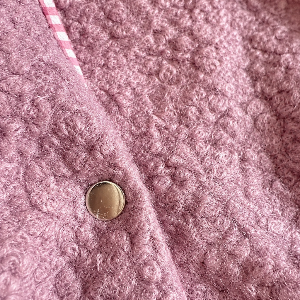 Giacca con cappuccio bouclé – Rosa antico