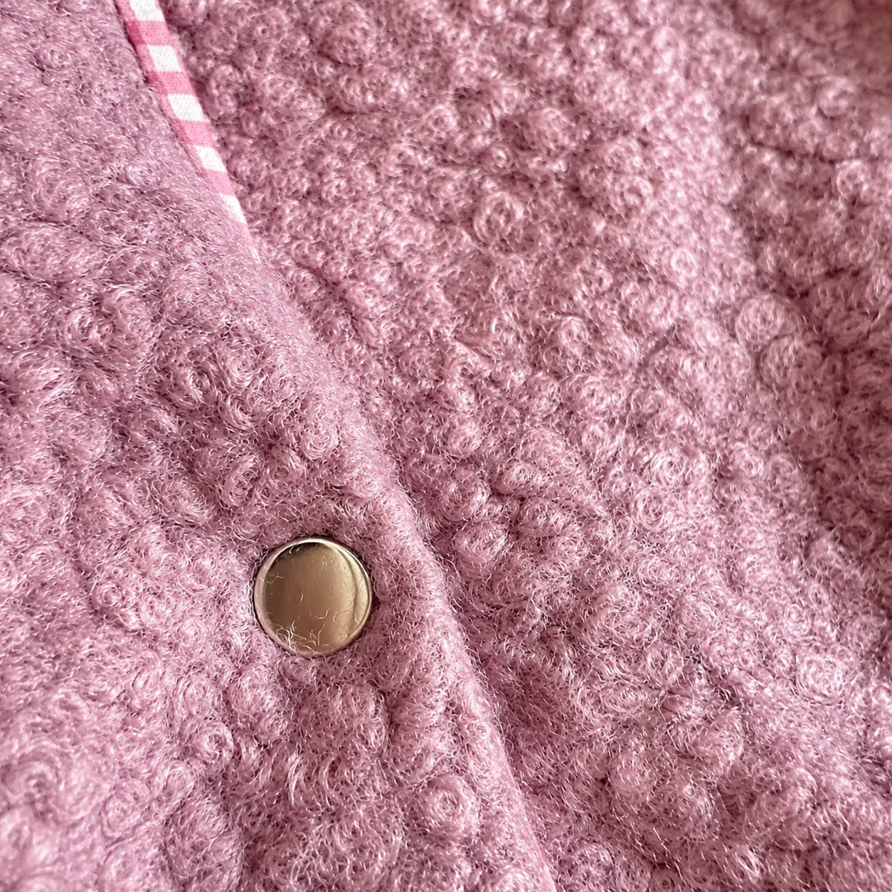 Giacca con cappuccio bouclé – Rosa antico
