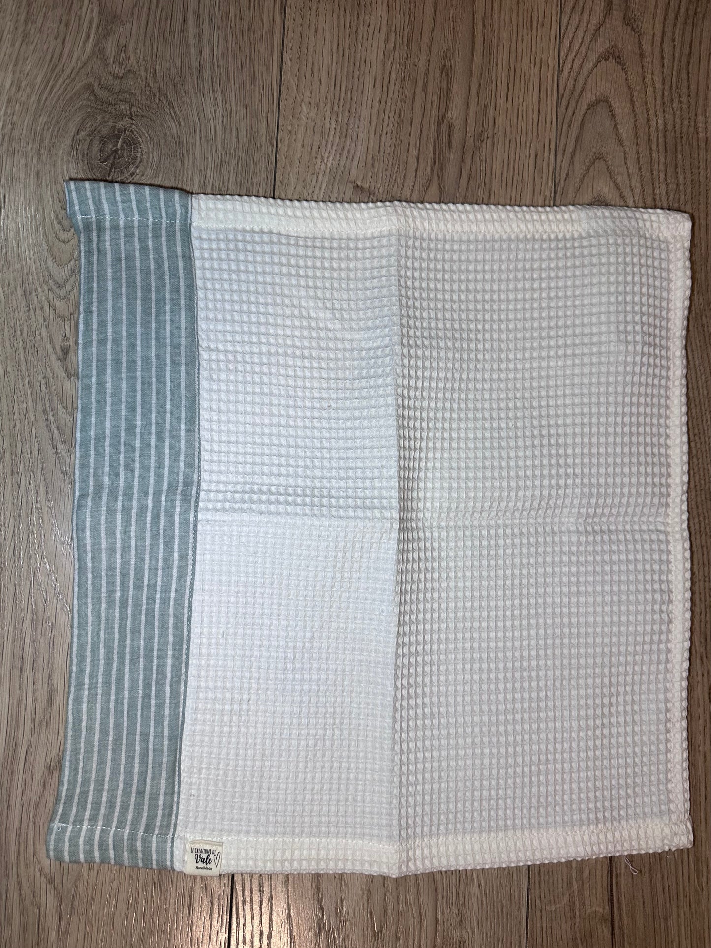 Asciugamani con inserto in mussola di cotone waffle beige
