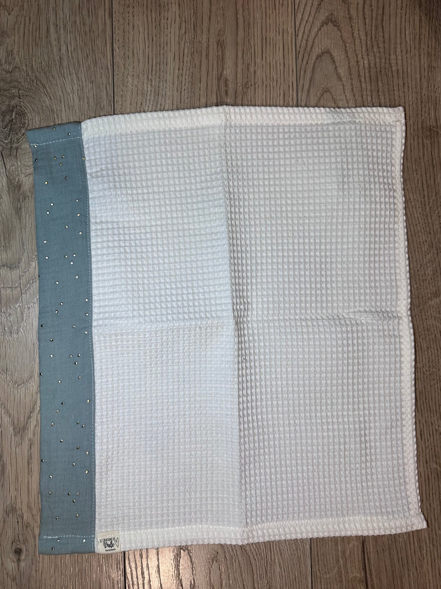 Asciugamani con inserto in mussola di cotone waffle beige