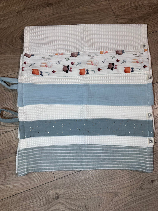 Asciugamani con inserto in mussola di cotone waffle beige