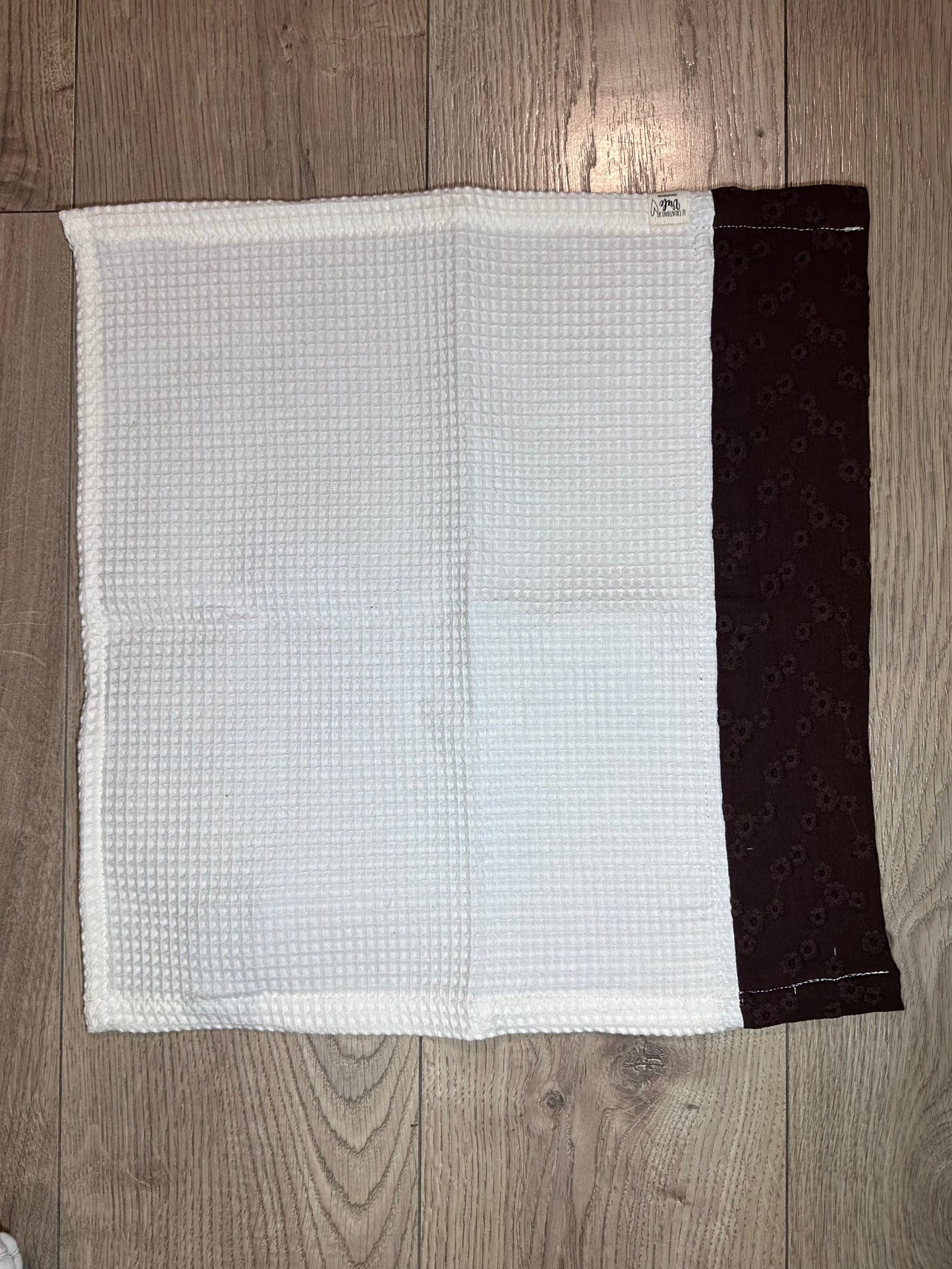 Asciugamani con inserto in mussola di cotone waffle beige