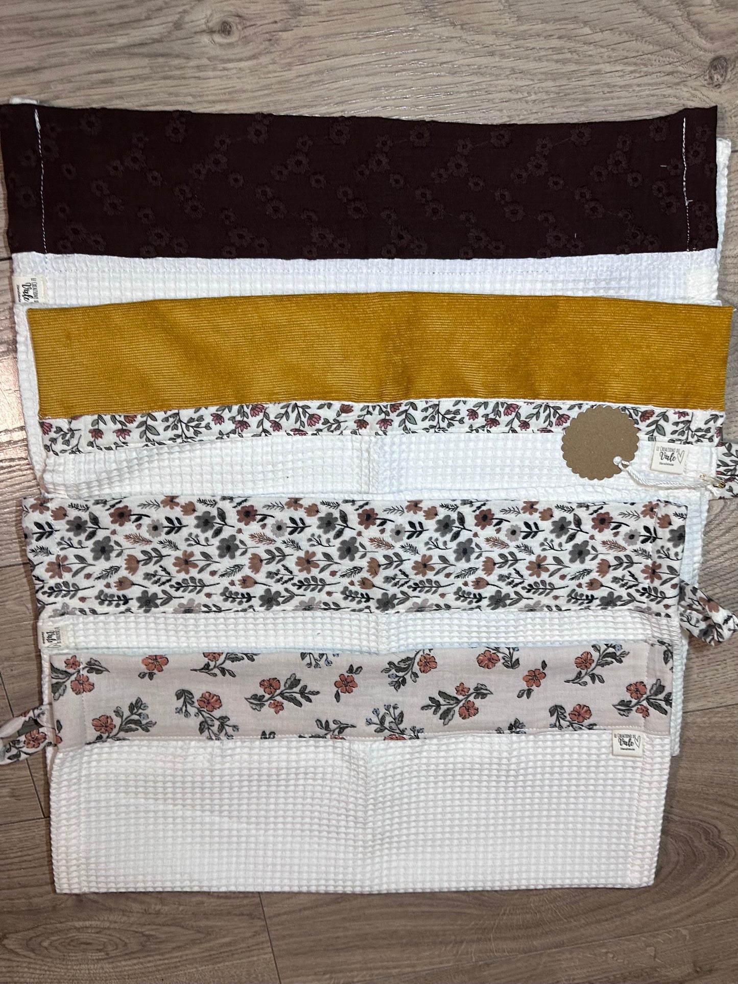 Asciugamani con inserto in mussola di cotone waffle beige