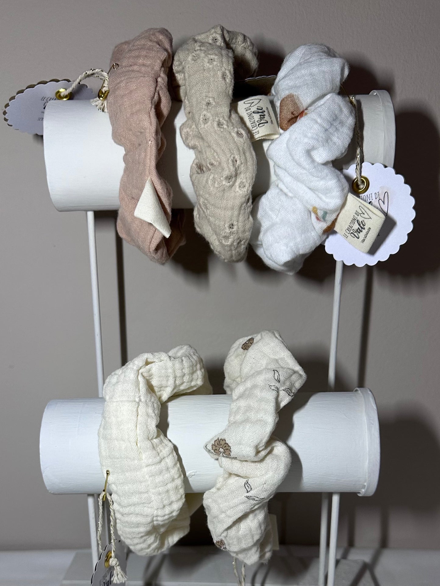 Scrunchie in mussola di cotone