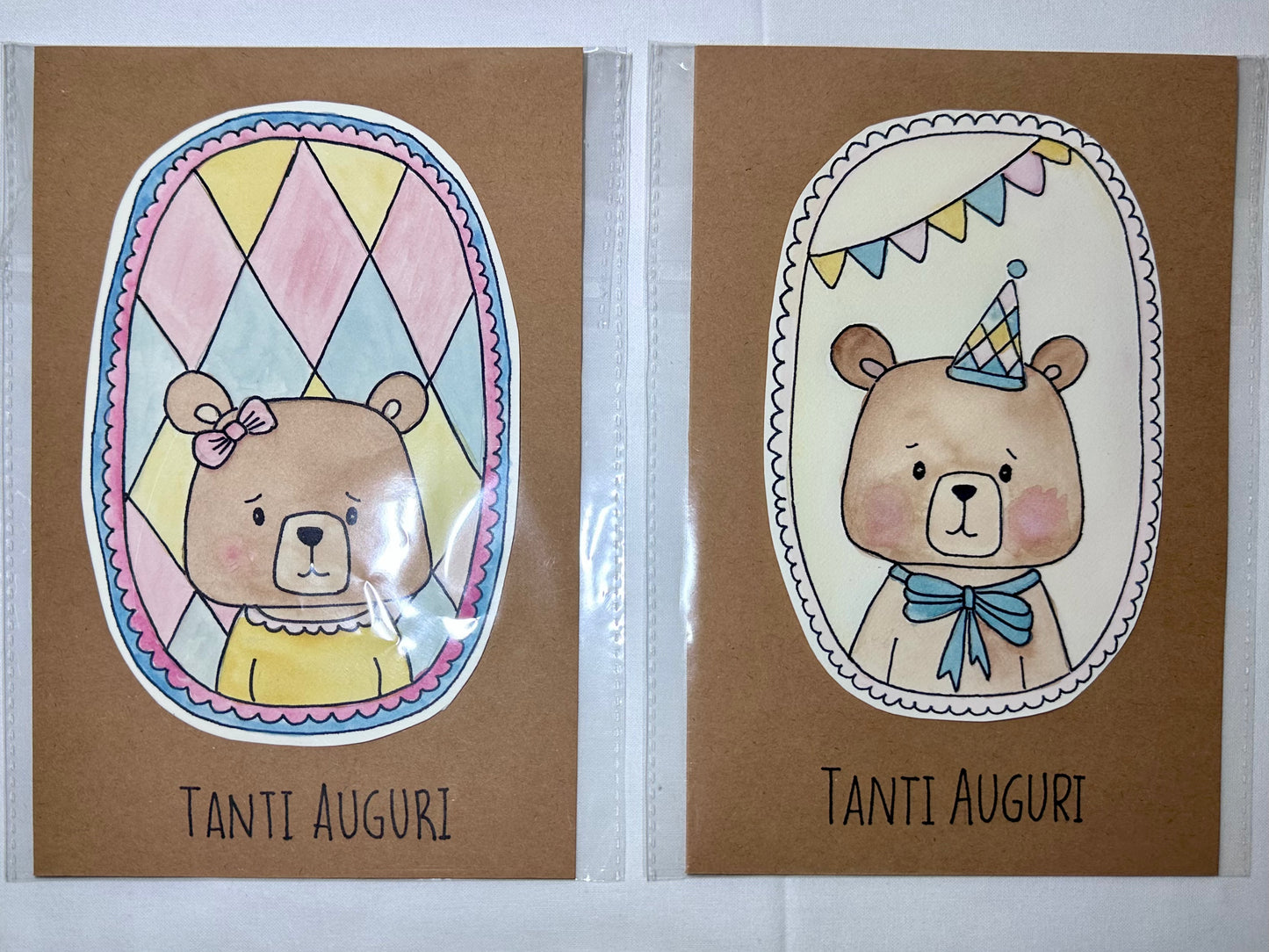 Tanti Auguri!! Biglietto hand made acquerello