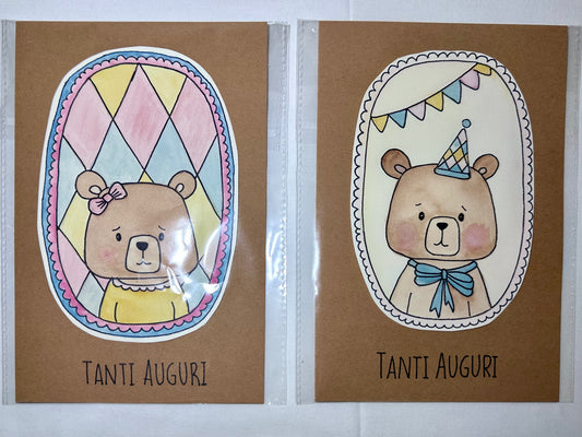 Tanti Auguri!! Biglietto hand made acquerello