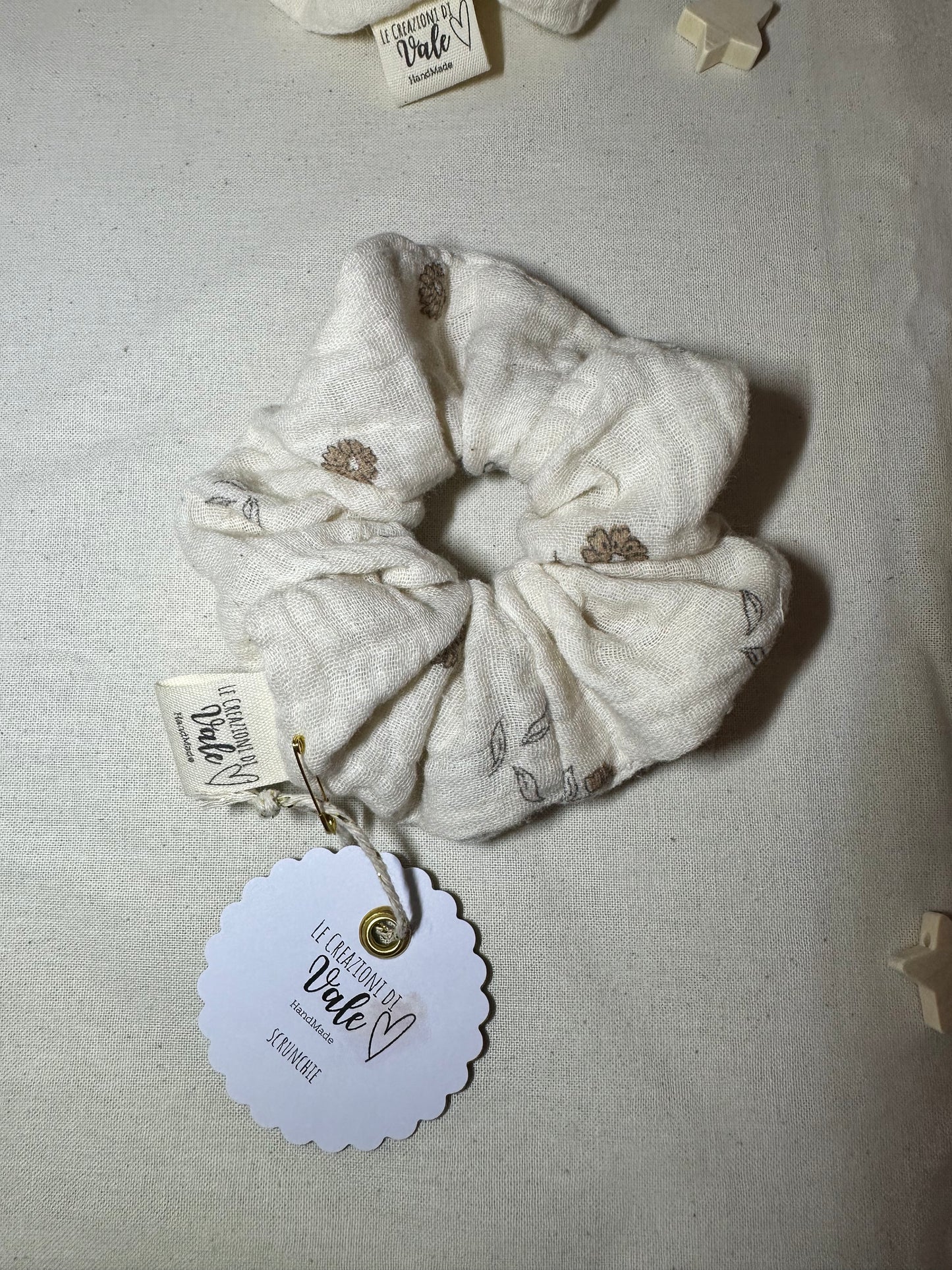 Scrunchie in mussola di cotone