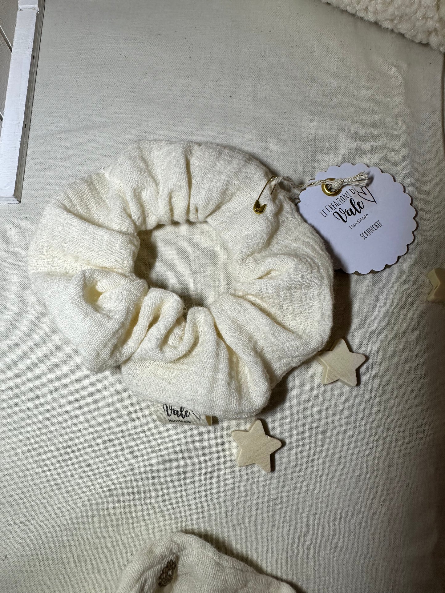 Scrunchie in mussola di cotone