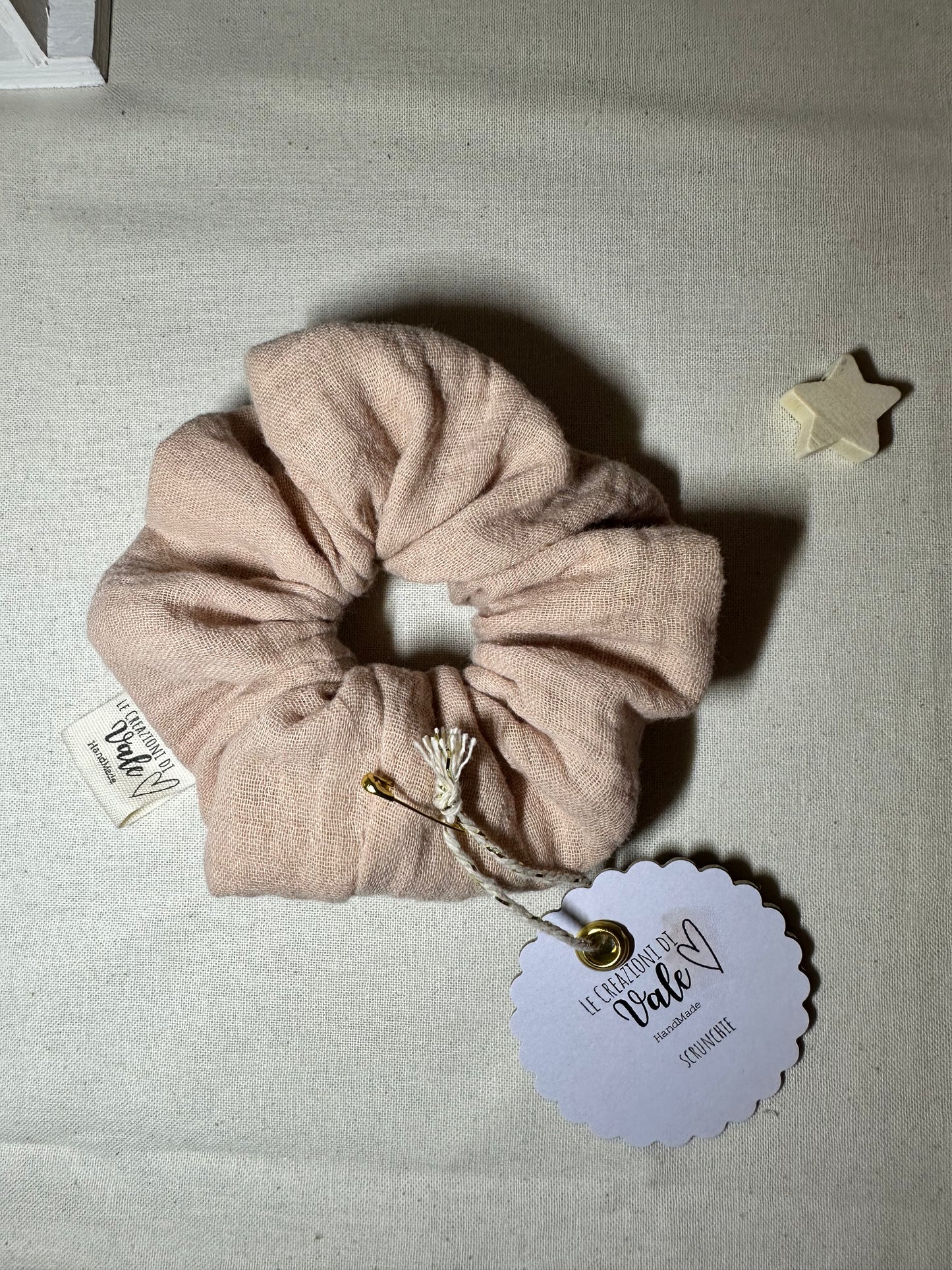 Scrunchie in mussola di cotone