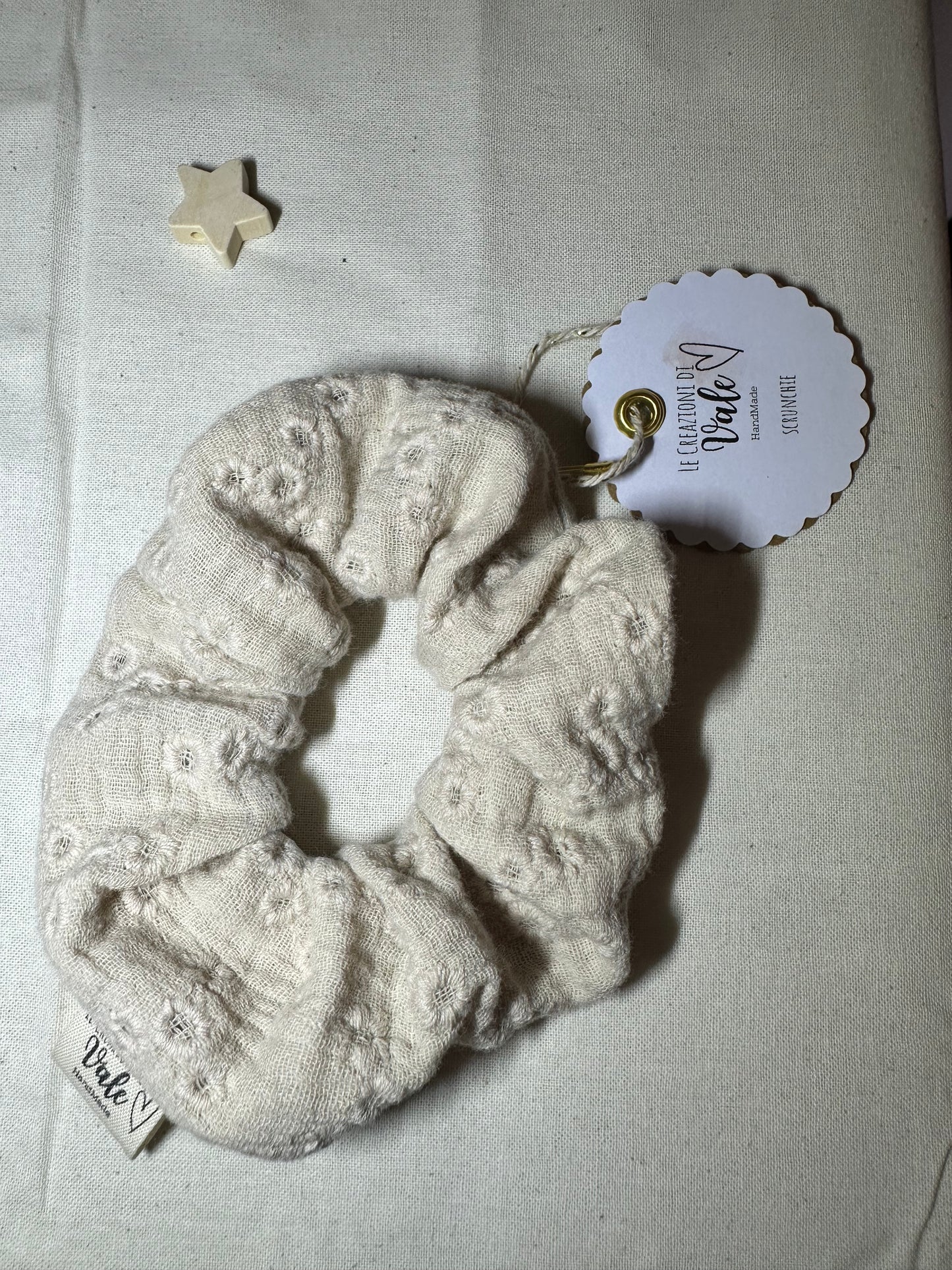 Scrunchie in mussola di cotone